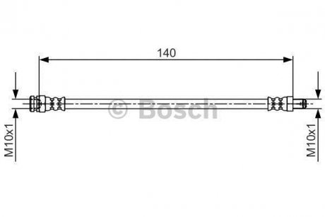 FIAT Шланг гальм. зад. всередину. Opel Corsa D,Punto 09- Opel Corsa, Fiat Punto, Grande Punto, Alfa Romeo Mito, Fiat 500 BOSCH 1987481706