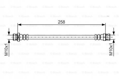 MITSUBISHI Шланг тормозной задн.Lancer -08 BOSCH 1987481725