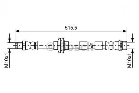 Тормозной шланг передний. CITAN 415 BOSCH 1987481733