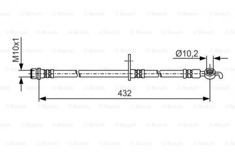 Шланг гальм. пров. прав. TOYOTA LAND CRUISER 200 08- BOSCH 1987481A57