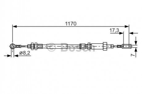 Трос ручного тормоза Citroen Jumper, Fiat Ducato, Peugeot Boxer BOSCH 1 987 482 004