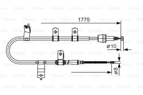 HYUNDAI Трос стоян.тормоза прав. Santa Fe BOSCH 1987482077