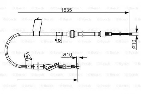 HONDA трос ручн.тормоза лев.Civic 95- BOSCH 1987482085