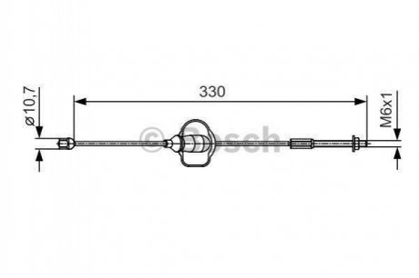 FORD Трос ручного тормоза пер.Focus 05- BOSCH 1987482121