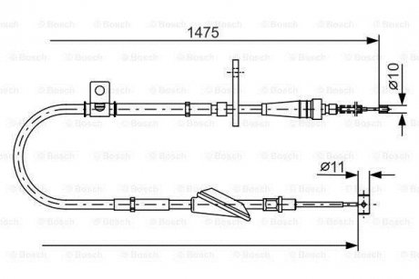 SUZUKI Трос ручн.тормоза прав.Alto 04- BOSCH 1987482211