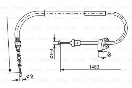 Трос торм. прав. MINI CLUBMAN Mini Clubman BOSCH 1987482228