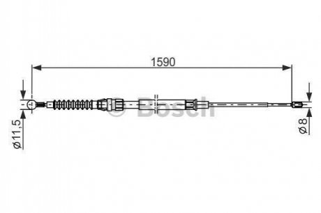 Купить Трос ручного тормоза Skoda Superb BOSCH 1 987 482 265 (фото1) подбор по VIN коду, цена 662 грн.