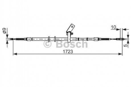 Трос ручного тормоза лев. AUDI 92- BOSCH 1987482268