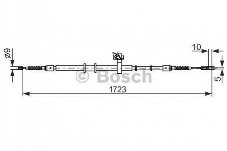 Трос ручного тормоза прав. AUDI 92- BOSCH 1987482269