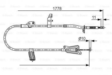 NISSAN трос ручн.тормоза лев.Primera 02- Nissan Primera BOSCH 1987482305