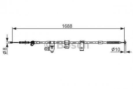 Купити Гальмівний трос Toyota Corolla BOSCH 1987482306 (фото1) підбір по VIN коду, ціна 1221 грн.