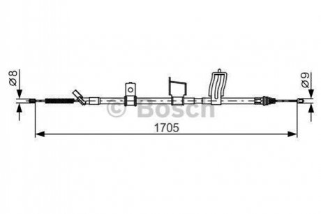 NISSAN Трос ручного тормоза прав. Qasqai 07- Nissan Qashqai BOSCH 1987482339