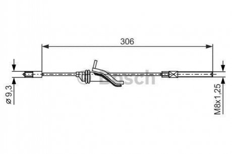 Трос русного торм. центр. FORD Focus III 10- BOSCH 1987482369