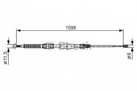 VW Трос ручного тормоза JETTA IV 11- BOSCH 1987482379