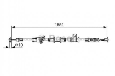 Купить Трос ручного тормоза Mitsubishi Space Star BOSCH 1 987 482 400 (фото1) подбор по VIN коду, цена 942 грн.