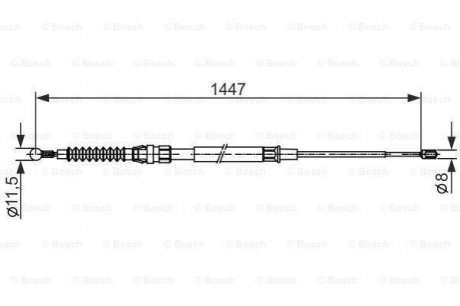 Купити Гальмівний трос Audi A3, Skoda Octavia, Volkswagen Golf, Seat Altea, Toledo, Volkswagen Jetta, Seat Leon BOSCH 1 987 482 445 (фото1) підбір по VIN коду, ціна 472 грн.