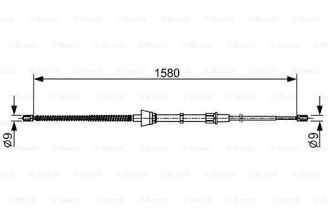 Купити Гальмівний трос Skoda Fabia, Volkswagen Polo, Seat Ibiza, Cordoba, Volkswagen Golf BOSCH 1987482446 (фото1) підбір по VIN коду, ціна 447 грн.