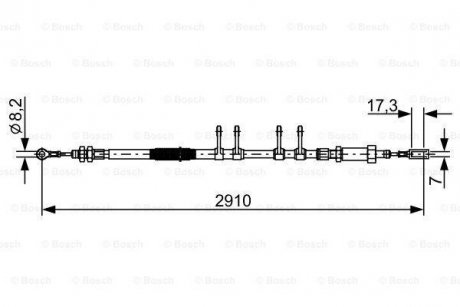 FIAT Трос ручного торм.передний Ducato 06- BOSCH 1987482447