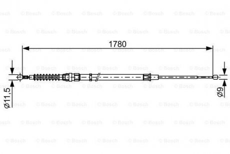 Купити Гальмівний трос Skoda Rapid, Seat Toledo BOSCH 1987482458 (фото1) підбір по VIN коду, ціна 711 грн.