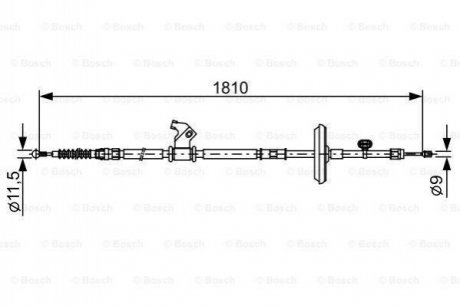 Купити Гальмівний трос Chevrolet Cruze BOSCH 1987482507 (фото1) підбір по VIN коду, ціна 1003 грн.