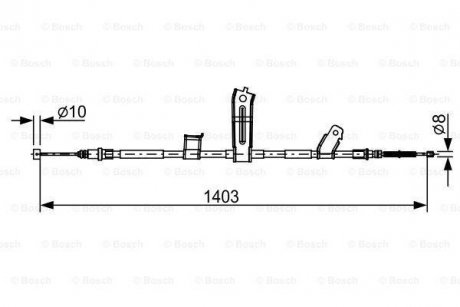 CHEVROLET трос гальм. задн. лів. SPARK 1.0, 1.2 10- BOSCH 1987482522