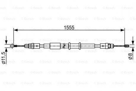 Купити Гальмівний трос Renault Master BOSCH 1987482552 (фото1) підбір по VIN коду, ціна 1254 грн.