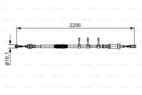 Купить Тормозной трос Fiat Ducato, Peugeot Boxer, Citroen Jumper BOSCH 1987482595 (фото1) подбор по VIN коду, цена 1075 грн.