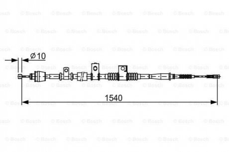 KIA Трос ручн.тормоза прав.Cerato 11/04 - BOSCH 1987482621