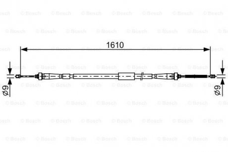 Трос ручного тормоза Renault Clio BOSCH 1987482636