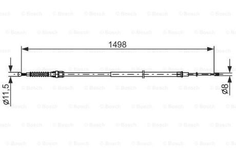 Купити Трос ручного гальма Seat Leon, Volkswagen Golf BOSCH 1987482789 (фото1) підбір по VIN коду, ціна 654 грн.