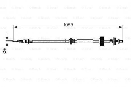 Купить Трос ручного тормоза Mercedes W221, C216 BOSCH 1987482791 (фото1) подбор по VIN коду, цена 2076 грн.