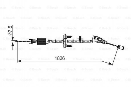 Трос ручного гальма BOSCH 1987482795