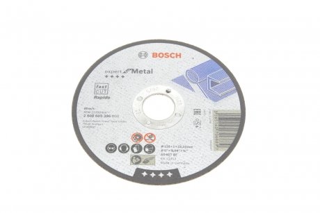 Круг відрізний Expert for Metal - Rapido (125x1.0mm) d=22.23mm BOSCH 2608603396