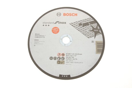 Круг отрезной 230x1.9x22,23 mm Standart for Inox BOSCH 2608619773