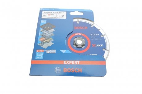 Круг отрезной Expert Diamond Metal X-Lock (125mm) d=22.23mm BOSCH 2608900533