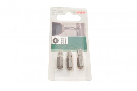 Набір бит Standard PH1//PH2/PH3 25mm (3 шт.) BOSCH 2609255964