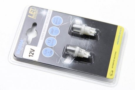 Автомобильная лампа T10 LED 12V 1xSMD 5050 LED WIDE VIEWIND WHITE LIGHT PIPE (2 шт) BOSMA 4038