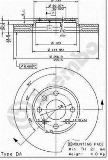 Тормозной диск BREMBO 09.7628.11