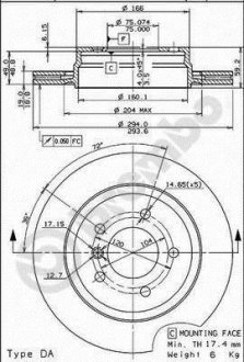 Тормозной диск Mitsubishi Carisma, Volvo S40, V40 BREMBO 09.7720.11