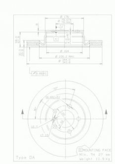 Купить Диск тормозной FINITO Land Rover Range Rover BREMBO 09.9374.21 (фото1) подбор по VIN коду, цена 1625 грн.