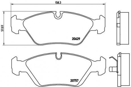 Гальмівні колодки дискові BMW E30, E12, E28 BREMBO p06 008