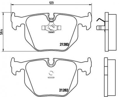 Купить Тормозные колодки дисковые BMW E34, E31 BREMBO p06 016 (фото1) подбор по VIN коду, цена 1760 грн.