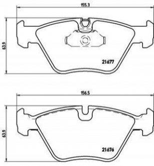 Купить Тормозные колодки дисковые BMW E39 BREMBO p06 022 (фото1) подбор по VIN коду, цена 2132 грн.