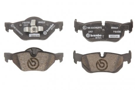 Комплект тормозных колодок из 4 шт. дисков BMW E91, E90, X1, E82, E92, E93, E81, E88, E87 BREMBO p06038X