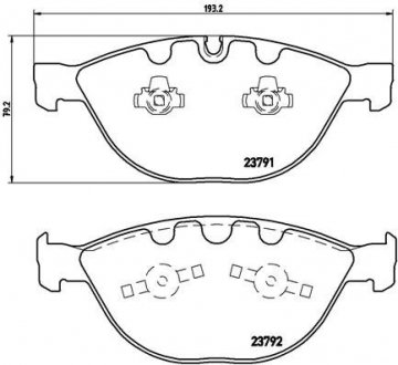 Гальмівні колодки дискові Jaguar XJ, XK, XF, BMW E60, E61, E65, E66, E63, E64 BREMBO p06047