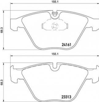 Купить Комплект тормозных колодок из 4 шт. дисков BMW E90, E91, E92, E93, X1 BREMBO p06081 (фото1) подбор по VIN коду, цена 2259 грн.