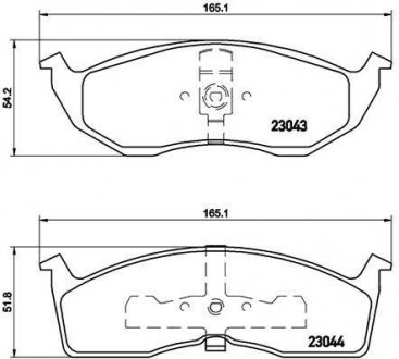 Купити ГАЛЬМІВНІ КОЛОДКИ ДИСКОВІ Chrysler Neon, Voyager, Dodge Neon, Caravan BREMBO p11 008 (фото1) підбір по VIN коду, ціна 1845 грн.