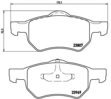 Купити Гальмівні колодки дискові Chrysler Voyager BREMBO p11013 (фото1) підбір по VIN коду, ціна 1890 грн.