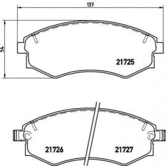 Купить Тормозные колодки дисковые SsangYong Rexton BREMBO p15 011 (фото1) подбор по VIN коду, цена 1144 грн.