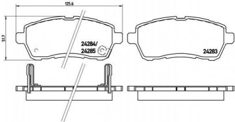 Купить Комплект тормозных колодок из 4 шт. дисков Suzuki Swift, Daihatsu Sirion, Mazda 2 BREMBO p16013 (фото1) подбор по VIN коду, цена 1493 грн.